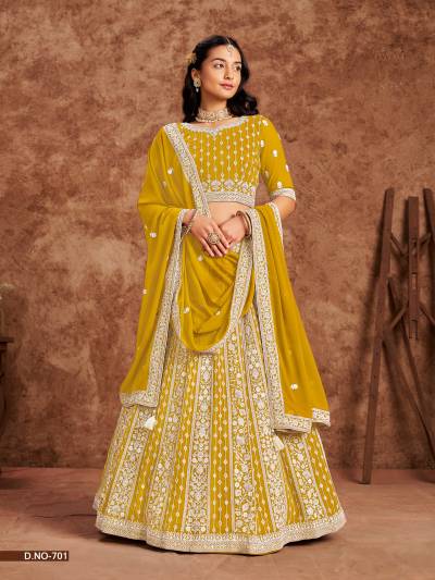 MEHVISH MEHVISH VOL-7 701 TO 704 DESIGNER GEORGETTE LEHENGA CHOLI WHOLESALER IN INDIA